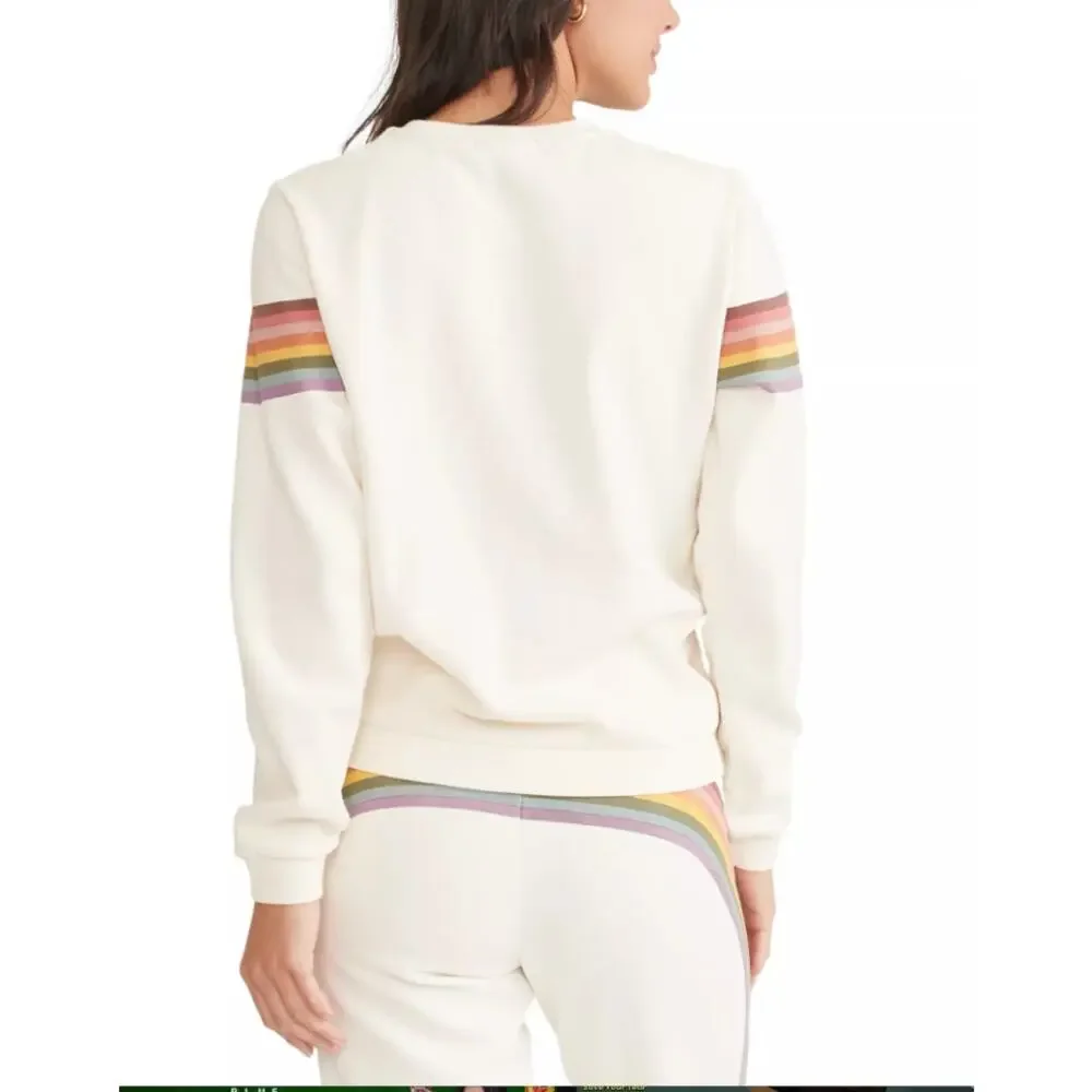 Marine Layer Anytime Sweatshirt Ivory Size Small - Picture 3 of 9
